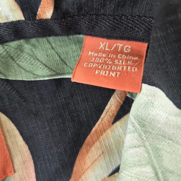 Tommy Bahama Tropical Print Silk Button Down Short Sleeve Shirt Size XL - Picture 4 of 9